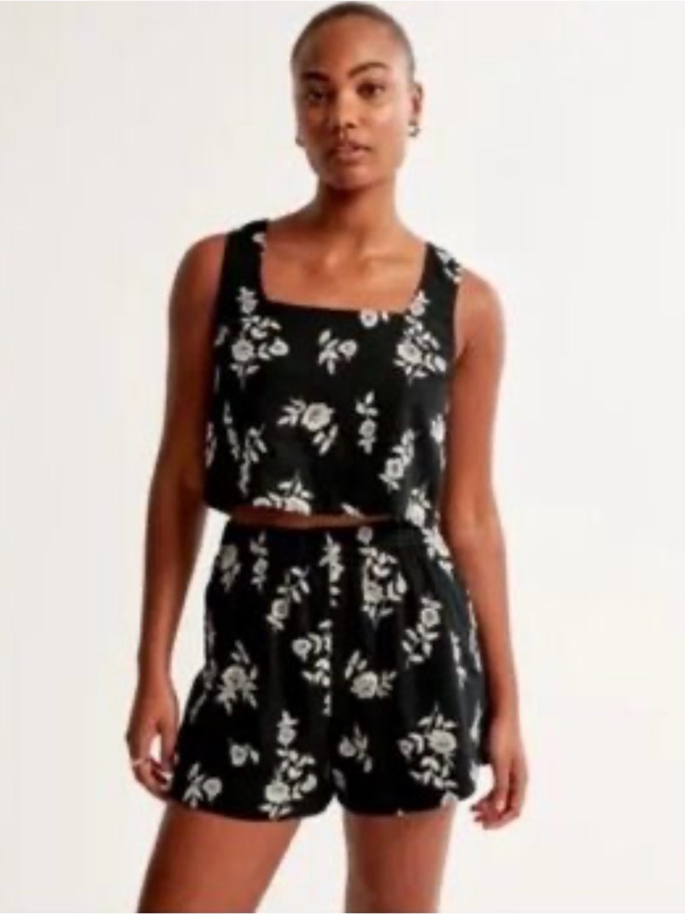 NWOT Abercrombie & Fitch Embroidered Crop Tank Top - Matching Set
